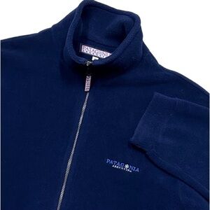 Patagonia Argentina Vintage Retro-X Full Zip Fleece Jacket Navy Blue‎ Sz L